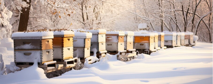Bee hives in Winter